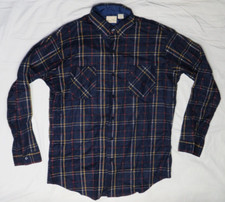 SEARS THE MEN'S STORE VINTAGE FLANNEL SHIRT XL BLUE PLAID JAMAICA NEW NWOT