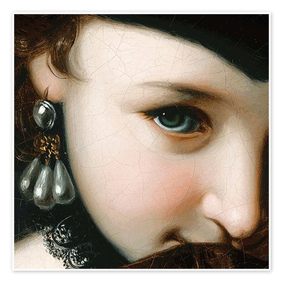 Poster Dame mit Buch (Detail) - Pietro Antonio Rotari