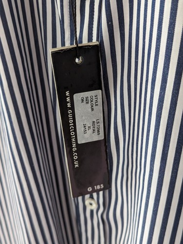 guide london shirt New With Tags Size XL Slim Fit Navy Stripe Wedding RRP £75 - Picture 4 of 6