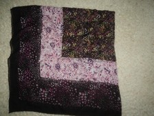 Womens 20  X 40  Floral Print Black Mauve Pink Purple Lime Green Scarf
