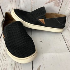 OluKai Pehuea Loafer Shoes Women's 10 Mesh Slip On Convertible Sneaker Black