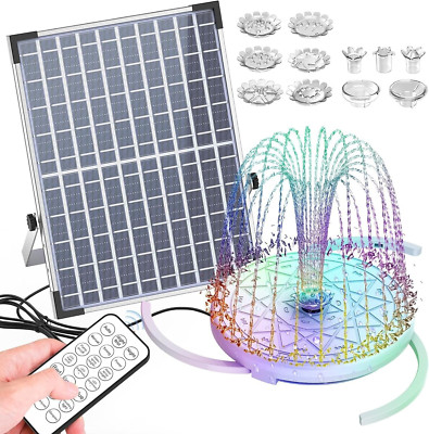 YEEREEN 12W RGB Light Solar Brunnen ist mit 5000mAh Akku ausgestattet