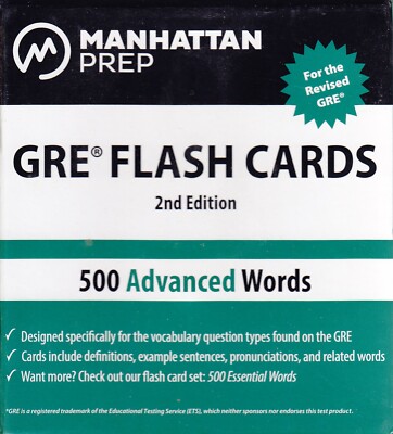 GRE Flash Cards - 2nd Edition - 500 Advanced Words - Manhattan Prep