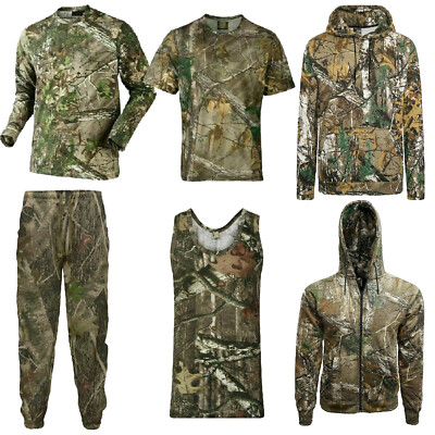 HERREN TARNMUSTER DSCHUNGEL T-SHIRT REALTREE TARNMUSTER DRUCK LANGES KURZES TOP S-8XL