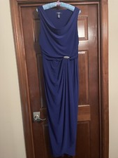 Ladies Elegant Blue Evening Gown Mother Of Bride