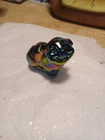 Fenton Carnival Glass Painted Flower Pig