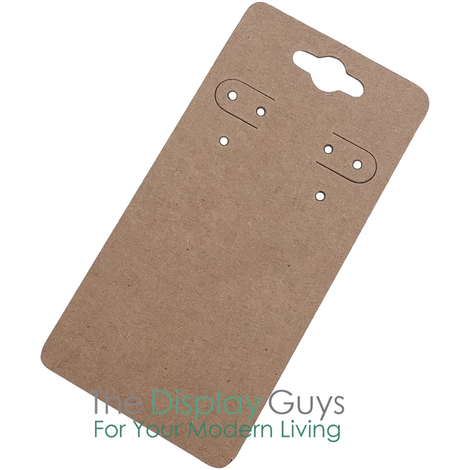 500pc 2x4" Inch Kraft Paper Earrings Display Hanging Cards for Jewelry Accessory - Image 2 of 3