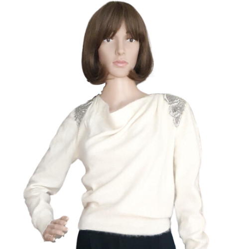 RARE 1980s SAKS FIFTH AVENUE  IVORY ANGORA SWEATER WOMENS SIZE S/M image 4