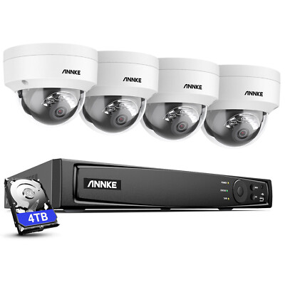 ANNKE 8MP 4K POE Überwachungskamera Set 8CH NVR Email Alarm Fernzugriff H.265+