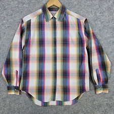 Westbound Women's Multicolor Plaid Button Down Size S Shirt 100% Cotton Bright