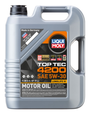 LIQUI MOLY 5L Top Tec 4200 New Gen Diesel Motor Oil SAE 5W30 Comes in Case of 4