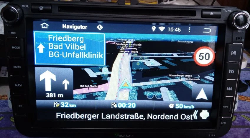 Einbau-Navigation für VW, SEAT u. SKODA, 8 Zoll, 2-DIN mit CAN-Bus Unterstütz. - Bild 3 von 4