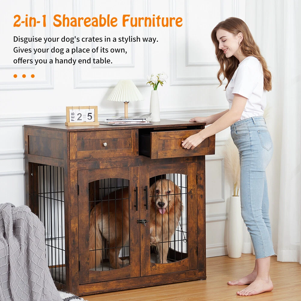 WIAWG Dog Crate Furniture For Two Dogs Heavy Duty Wooden 45 OFF wiawg-dog-crate-furniture-for-two-dogs-heavy-duty-wooden-45-off