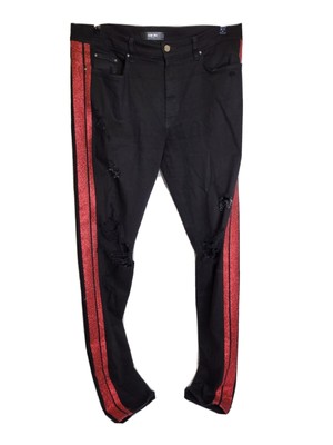 Amiri Red Glitter Stripe Track Black 