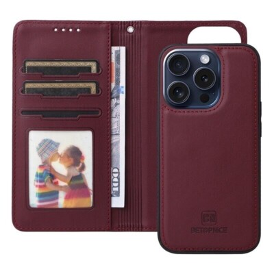 Removable Magnetic Leather Wallet Case For iPhone 17 16e 15 14 13 12 11 Pro Max