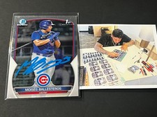 Moises Ballesteros Chicago Cubs Auto Signed 2023 Bowman 1st Chrome Paint