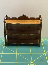 Wood Dollhouse Miniature Wall Shelf with Scalloped Top