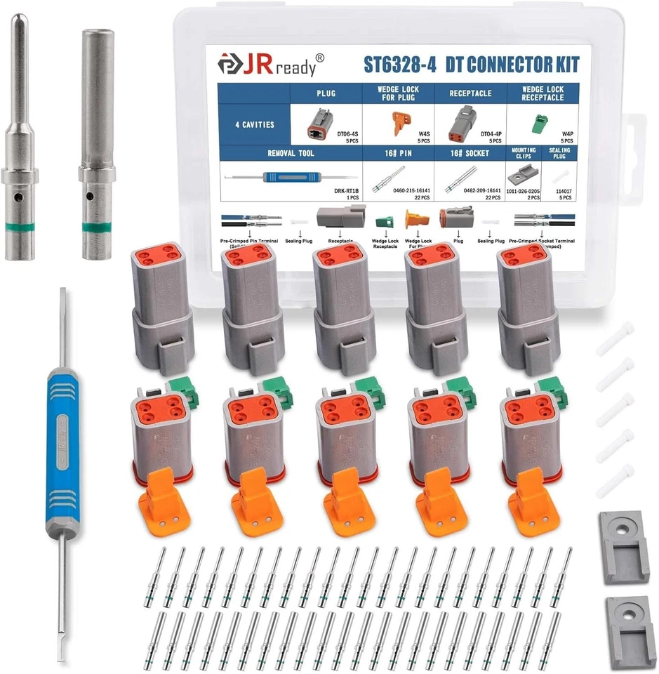 4 Pin DT Series Connector Kit - 22 Male & Female Contacts with Waterproof Design - Image 3 of 4