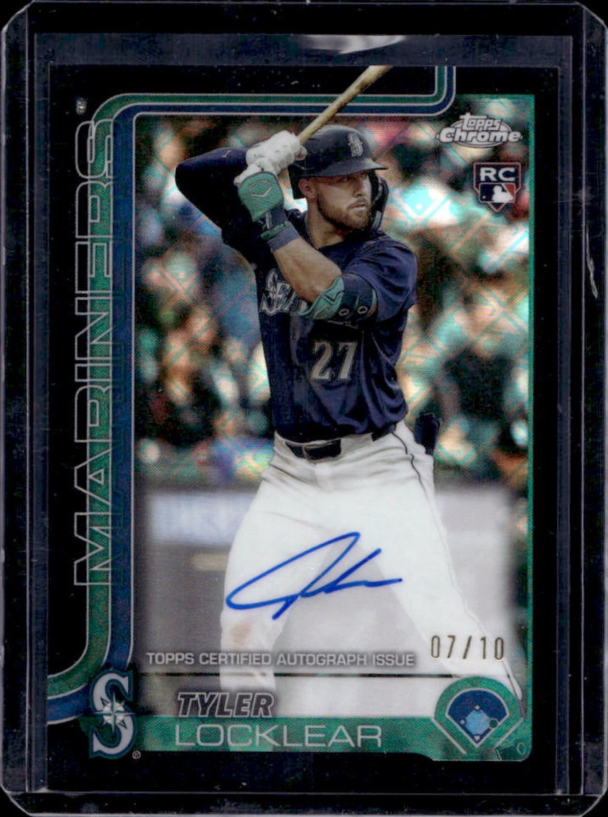 2025 Topps Chrome LogoFractor Tyler Locklear Rookie Auto Black Refractor #7/10