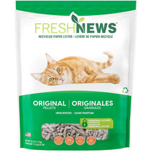 Fresh News Recycled Paper, Original Pellet Cat Litter, 25 Pound,Packaging May Va