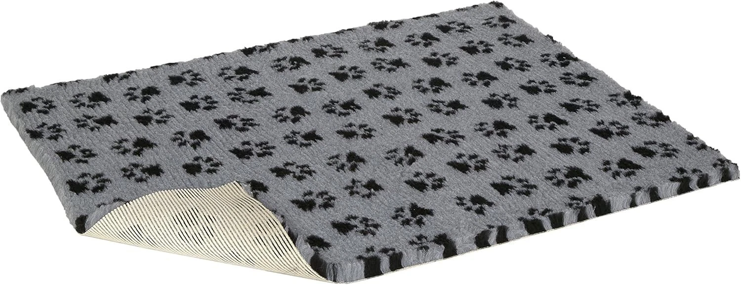 Petlife Vetbed Non-Slip Pet Bedding Mat Grey Paw Print Dog Cat Bed Blanket