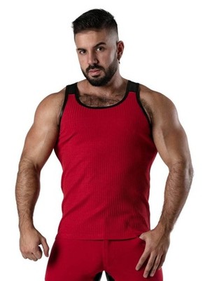 Locker Gear geripptes Baumwoll-Tanktop, dehnbar, ärmellos, Rundhals, viele Farben