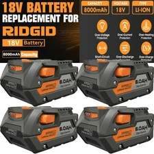 PACK For Ridgid R840087 8.0Ah Lithium Battery Rigid 18 Volt R840085 Power Tools