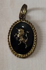Vintage Black and Gold Unicorn Pendant Charm. Costume Jewelry. Fantasy Animal — photo 1
