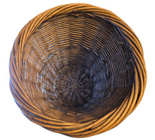 Vintage Wicker Woven Wash Basket Waste Bin Rustic Storage Large Tall Tapered