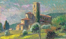 Montalcino Siena Abbazia di Sant'Antimo Giacomo Vaccaro cm 25 x 15