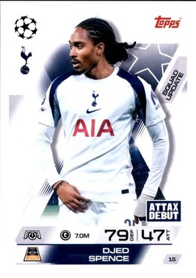 Match Attax EXTRA Champions League 15 - Djed Spence - Squad Update 2025/26