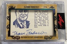 Eleanor Roosevelt 2022 Leaf Pearl Cuts 1/1 Legendary Signature Auto Autographed