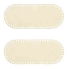 2Pcs Wooden Basket Bottom, 4.92x11.81" Oval Blank Wood Base Crochet Basket