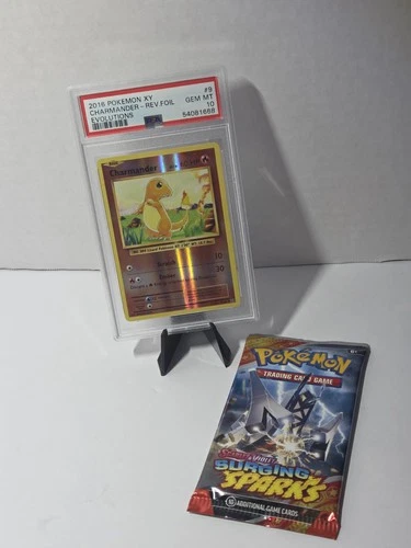 2016 Pokémon XY Evolutions Charmander Rev Foil PSA 10 GEM MINT + Bonus Pack
