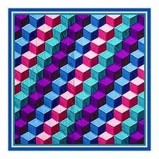 Pastel Tumbling Blocks inspired by Amish Quilt Countd Cross Stitch Chart Pattern