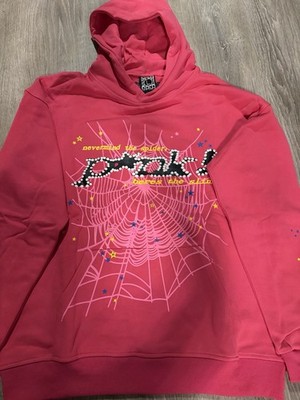 Sp5der P*NK V2 Hoodie Sweatshirt Pink Medium and Large Brand New
