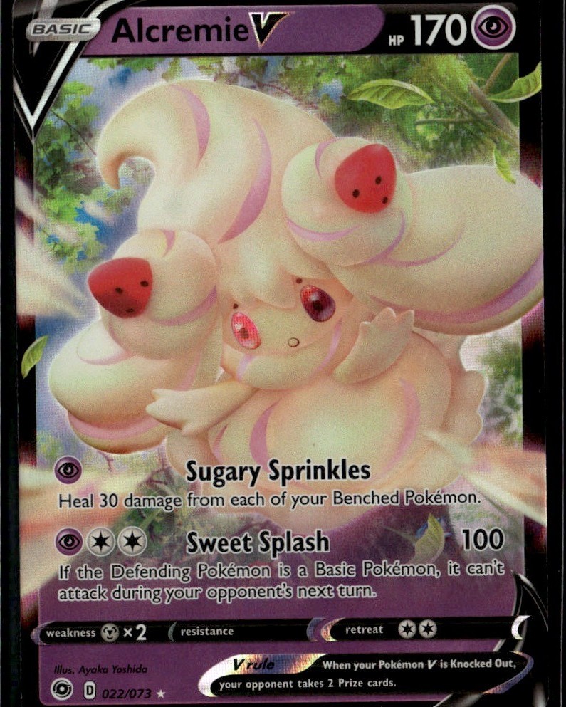 Alcremie V Ultra Rare Champion's Path 22/73 Psychic Holo Pokemon Card