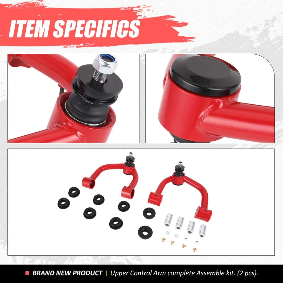 Kits de brazos de control superiores delanteros rojos estilo fábrica para Toyota Tundra Sequoia 00-07 Foto 4 de 4