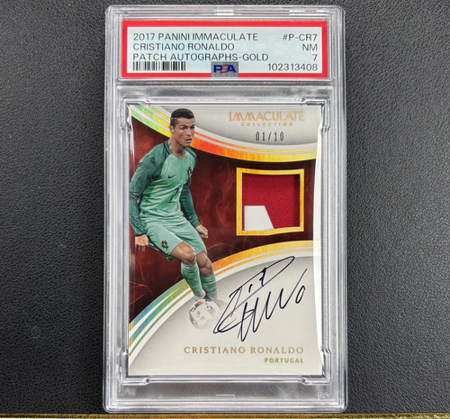 2017 Immaculate Cristiano Ronaldo PW Patch Auto Gold 1/10 PSA 7 POP 1 DY HA26