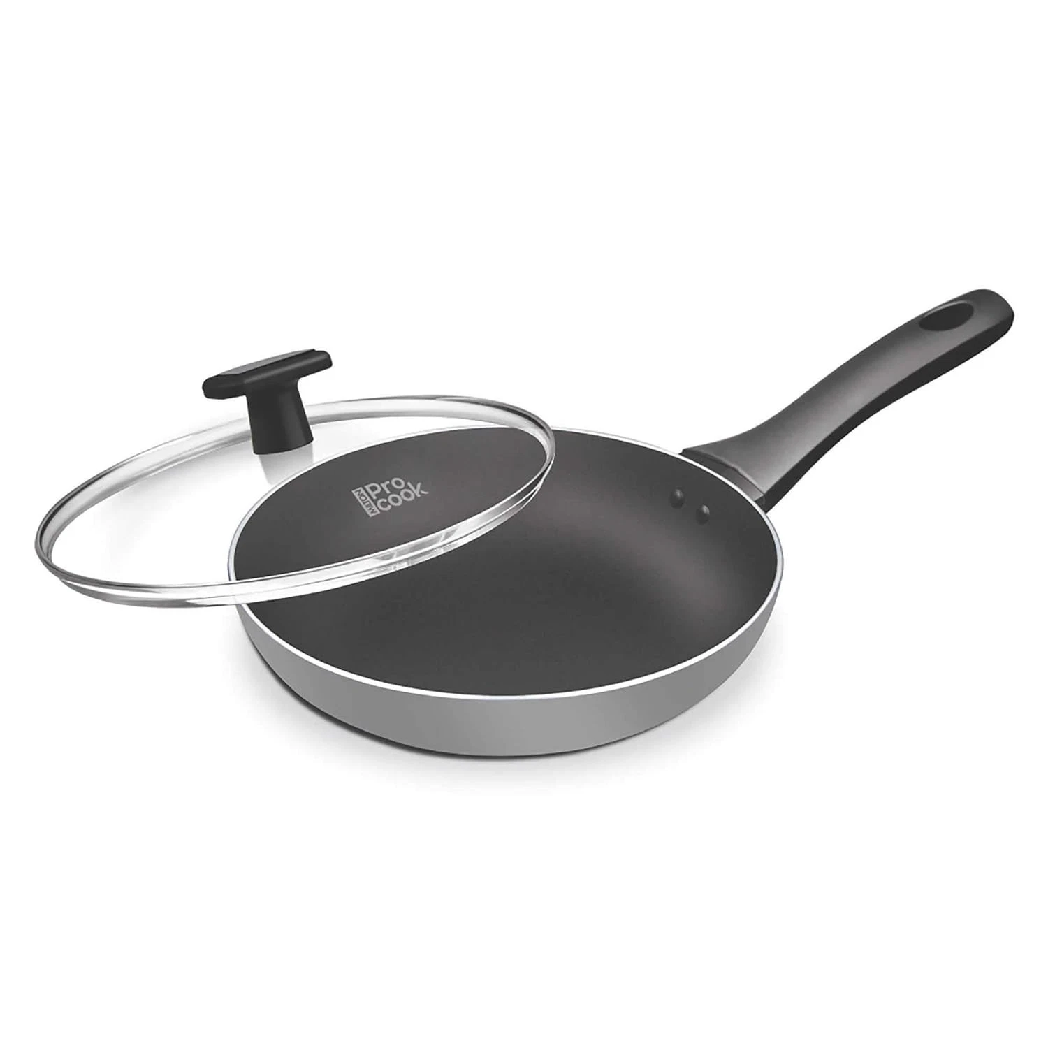 MILTON Pro cook Induction Cookware Pearl Fry Pan Glass Lid Stir-Fry Fish Frypan