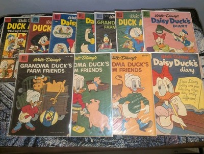 Dell 1954 FOUR COLOR 11 Comic Lot!  Walt Disney's Daisy And Donald Duck
