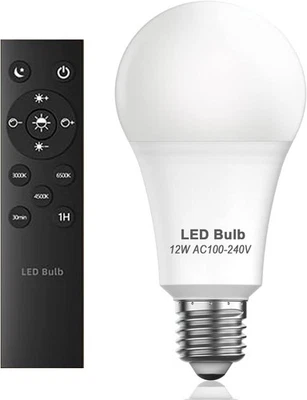 LUCKYSTYLE ã€Upgradedã€'LED Light Bulbs with Remote Control,E26 Light Bulbs Dimmable 30...