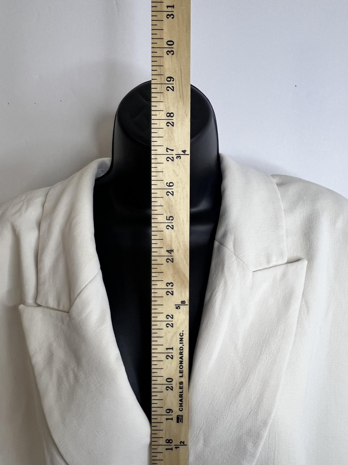 White Blazer Womens Large Relaxed Fit Recycled Polyester Single Button Jacket thumbnail 3