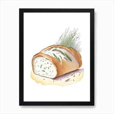 Thymian Brot Bäckerei Produkt Quentin gerahmtes Wandbild Poster Leinwanddruck Bild