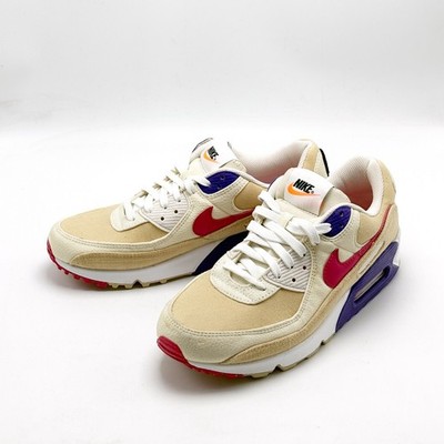 NEW* MEN Nike Air Max 90 'Air Sprung' BEIGE / PURPLE (DM8171 200