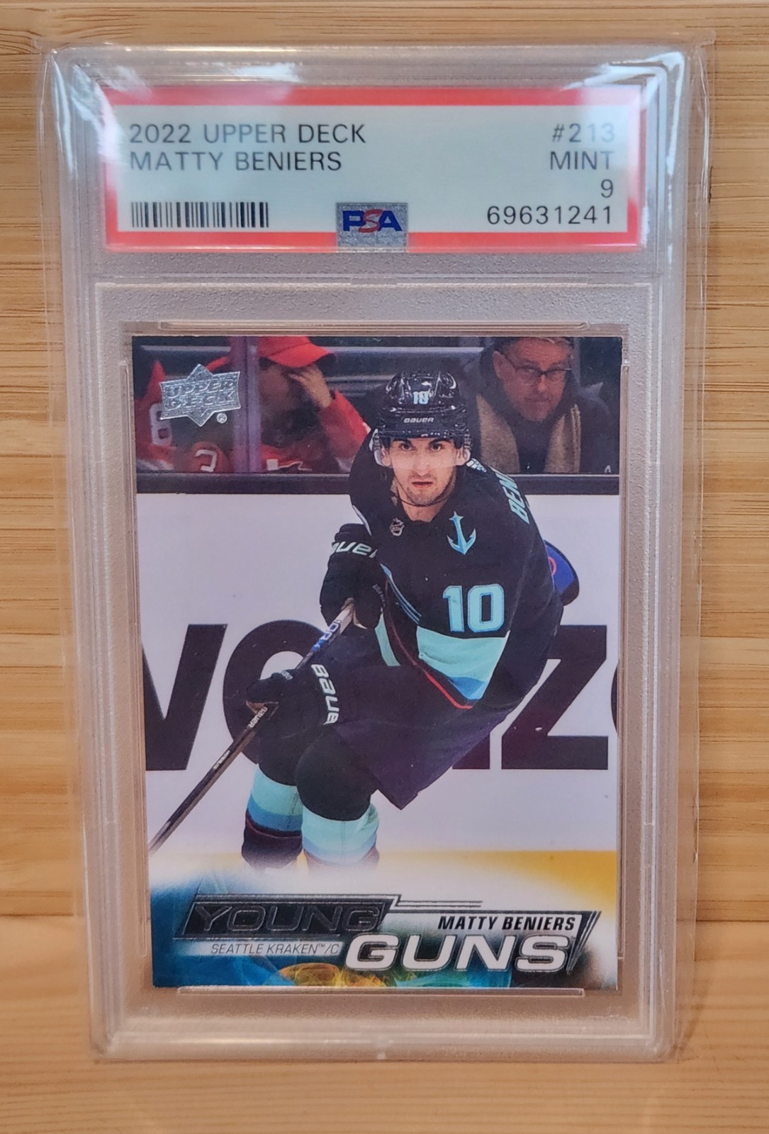 2022-23 Upper Deck Young Guns #213 Matty Beniers PSA 9 Mint Seattle Kraken RC