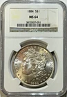 1884 MORGAN SILVER DOLLAR $1 – NGC MS64 – Beautiful SILVER!