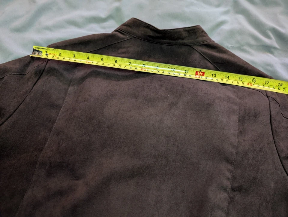 Chaqueta para mujer Studio Works marrón imitación gamuza talla 18W Foto 4 de 4