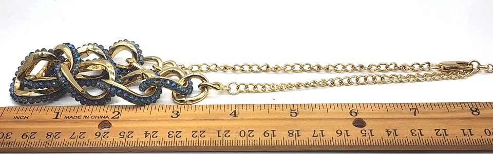 Ожерелье Kenneth Cole звенья золотистая отделка синие бусины цепочка adj 16–20 дюймов - Изображение 4 из 4