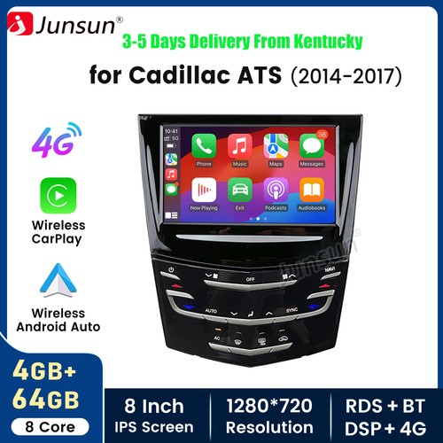 8"4+64G Android Carplay For Cadillac ATS 2014-2017 Car Stereo Radio GPS Navi RDS
